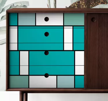 Geometrisk opbevaringsdesign folie til møbler - TenStickers