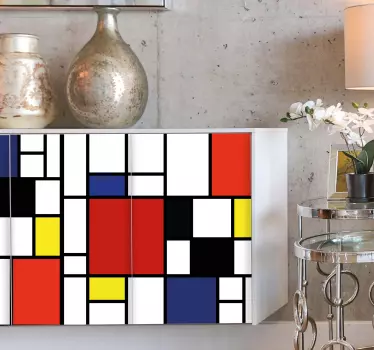 Geometriske farveblokke folie til møbler - TenStickers