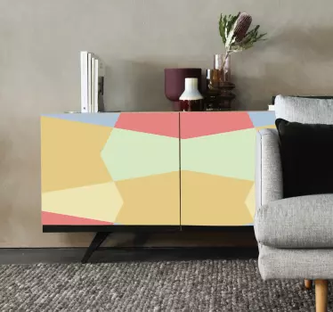 Geometriske farvesektioner folie til møbler - TenStickers