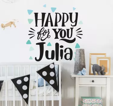 Glad på dine vegne julia wallsticker dyr - TenStickers