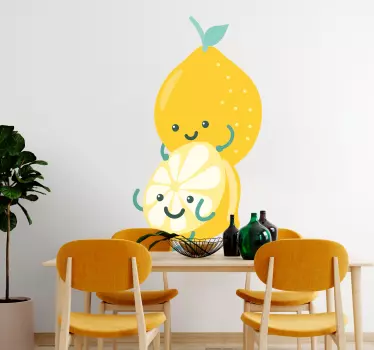 Glad tegneserie citron illustration bymærkat - TenStickers