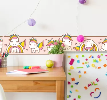 Glamour enhjørning og regnbue wallsticker - TenStickers