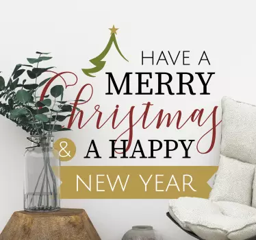 God jul og godt nytår jul mærkat - TenStickers