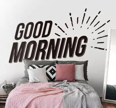 God morgen hjem tekst væg klistermærke - TenStickers