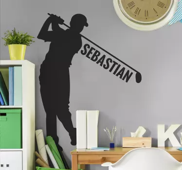 Golfspiller hjemmemur klistermærke - TenStickers