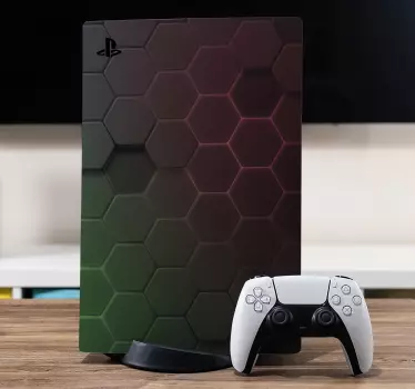 Grå sekskantede ps5 cover - TenStickers