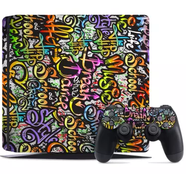 Graffiti street art playstation 4 klistermærke - TenStickers