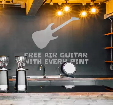 Gratis luftgitar med hvert pint-vægklistermærke - TenStickers