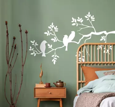 Gren med fugle Træ wallsticker - TenStickers