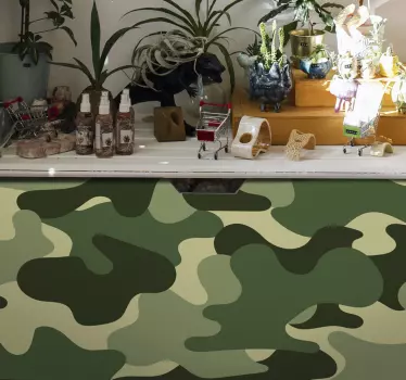 Grøn camouflage vinyl print væg klistermærke - TenStickers