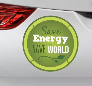 Grøn energi redder verden sticker til bil - TenStickers