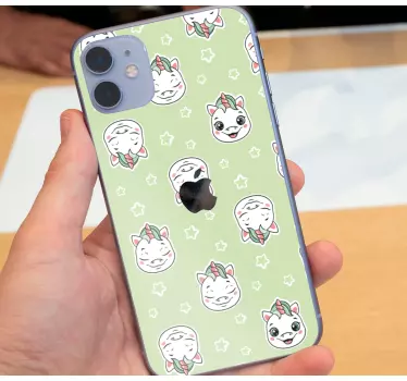 Grønne enhjørninger iphone-mærkat - TenStickers