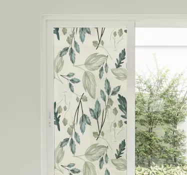 Grønne planter mosaik til glasvindue mærkat - TenStickers