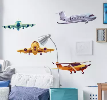 Gruppe af fly børn vægklistermærker - TenStickers