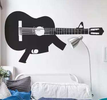 Guitar pistol wallsticker - TenStickers