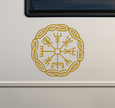 Guld vegsisir-symbol klistermærke til campingvogn - TenStickers