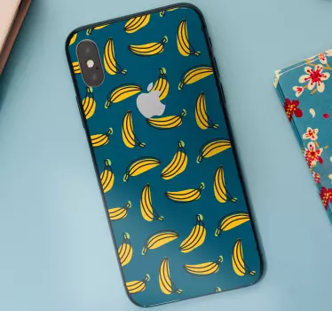 Gule bananer over en grå baggrund iphone -mærkat - TenStickers