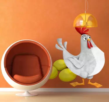 Gyldne æg kylling væg klistermærke - TenStickers