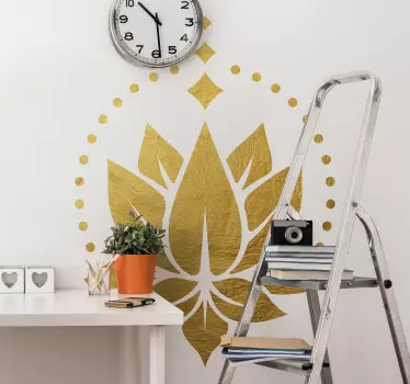 Gylden lotus blomst væg indretning - TenStickers