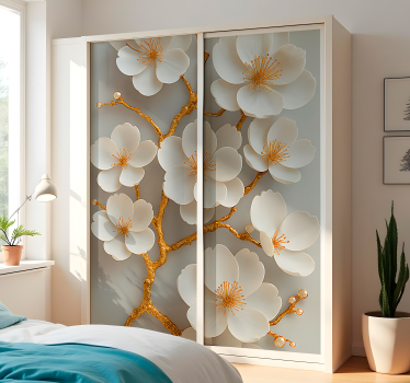Gyldne kirsebærblomster folie til møbler - TenStickers