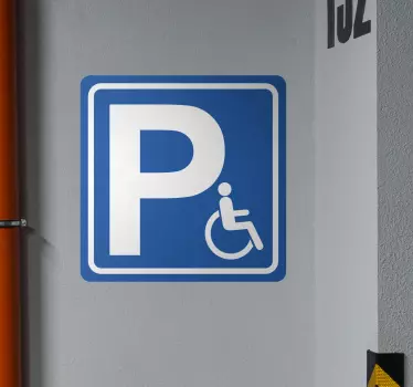 Handicapparkeringsskilt parkering klistermærker - TenStickers