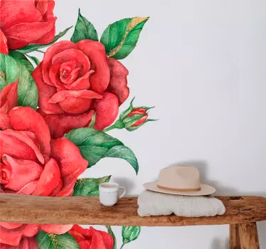 Haning store roser blomstervægmærke - TenStickers