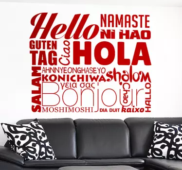 Hej tekst wallsticker - TenStickers