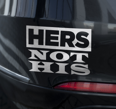 Hendes ikke hans klistermærke til bil - TenStickers