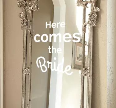 Here comes the bride wedding sticker - TenStickers