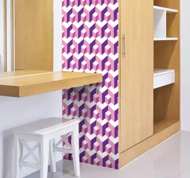 Hexagonal trompe l'oeil møbelmærkat - TenStickers