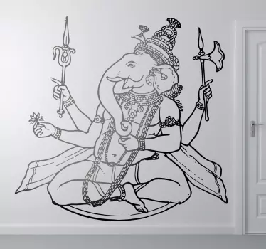 Hinduisk elefant gud mærkat - TenStickers