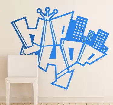 Hip hop graffiti vægklistermærke - TenStickers