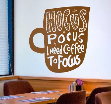 Hocus pocus kaffe til at fokusere drikkevægklistermærke - TenStickers