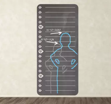 Højde mål diagram tavle klistermærke - TenStickers