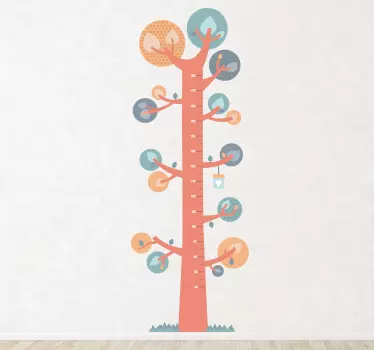 Højdemåler træ wallsticker - TenStickers