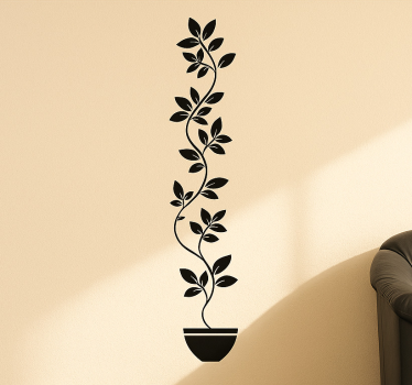 Wallsticker til stuen med høje vinplanter - TenStickers