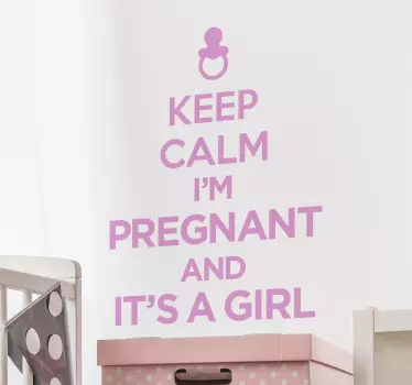 Hold dig rolig, jeg er gravid klistermærke - TenStickers