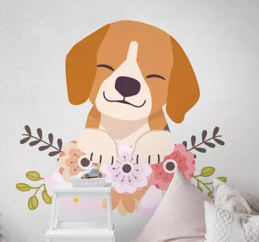 Hund beagle liggende hund klistermærke - TenStickers