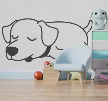 Hund i hvile vægdekor - TenStickers
