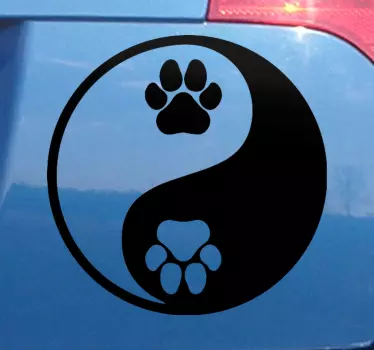 Hund pote yin yang klistermærke til bil - TenStickers