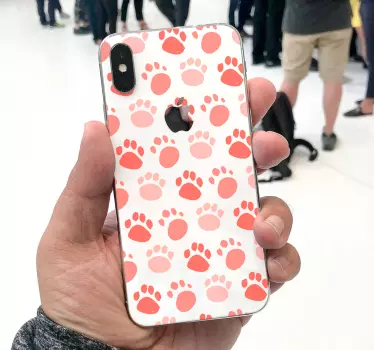Hundefodaftryk mønster (iphone) iphone mærkat - TenStickers
