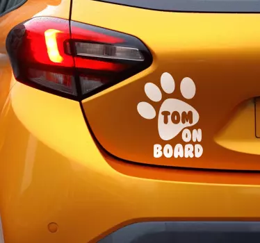 Hundepote klistermærke med navn - TenStickers