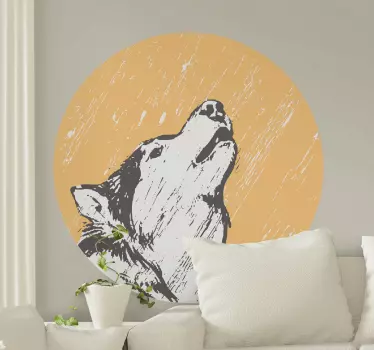Husky og træhundens klistermærke - TenStickers