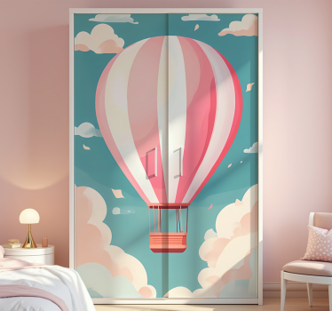 Hvid og lyserød luftballon folie til møbler - TenStickers
