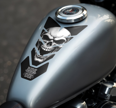 Hvidt kranium motorcykelklistermærke - TenStickers