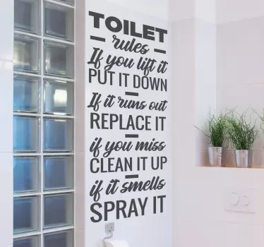 Toilet regler wallsticker - TenStickers
