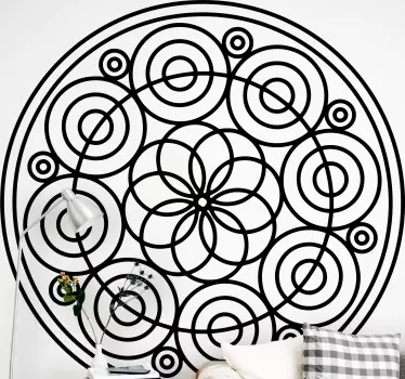 Indviklet cirkulært motiv stue wallsticker - TenStickers