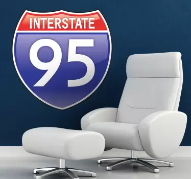 Interstate 95 vejskilt vægklistermærke - TenStickers