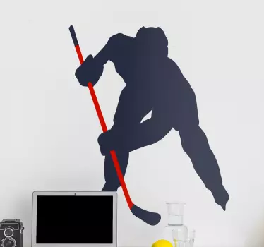 Ishockeyspiller silhuet vægoverføringsbillede - TenStickers