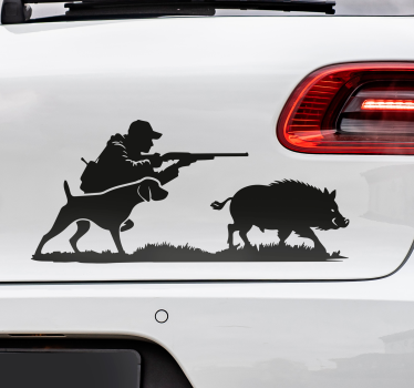 Jagt silhuet klistermærke til bil - TenStickers